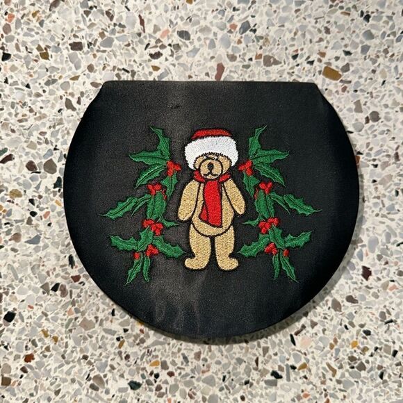 Handbags - NWT holiday teddy bear Christmas ugly sweater purse handbag embroidered